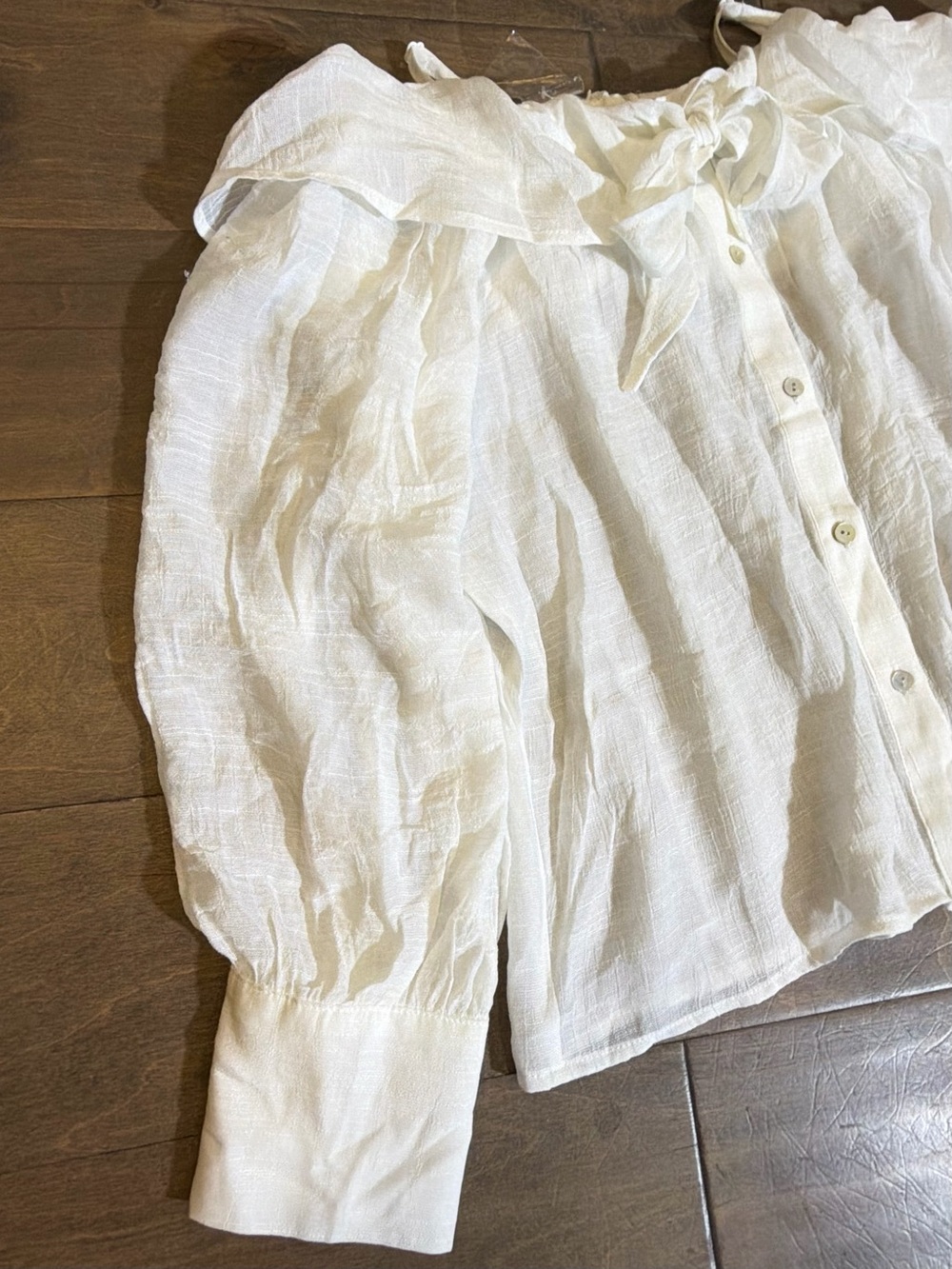 FAVLUX White Lightweight Gathered Waist Top - Picture 3 of 8
